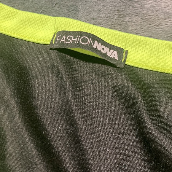 Fashion Nova Black and Neon Green Mini Dress - Picture 8 of 9